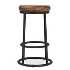 Sgabello da bancone Aurora Classic da interni in legno e metallo 24 pollici con poggiapiedi, marrone/nero