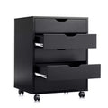 5-Drawer Chest, Wood Storage Dresser file Cabinet with Wheels