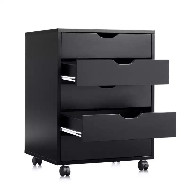 5-Drawer Chest, Wood Storage Dresser file Cabinet with Wheels