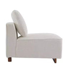 Divano Sezionale a L Gianna imbottito con cuscini, beige/marrone