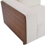 Divano Sezionale a L Gianna imbottito con cuscini, beige/marrone