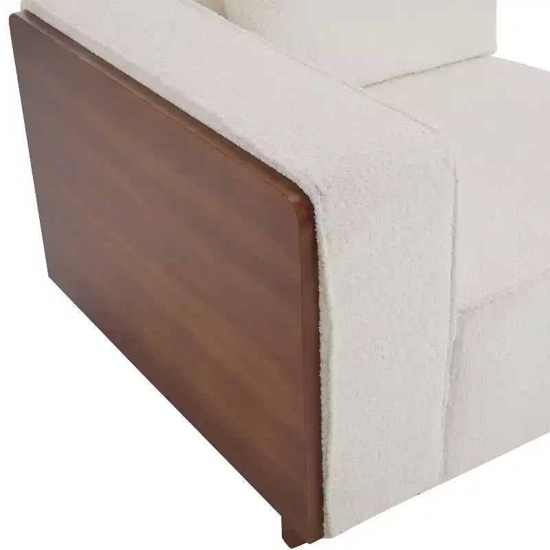 Divano Sezionale a L Gianna imbottito con cuscini, beige/marrone