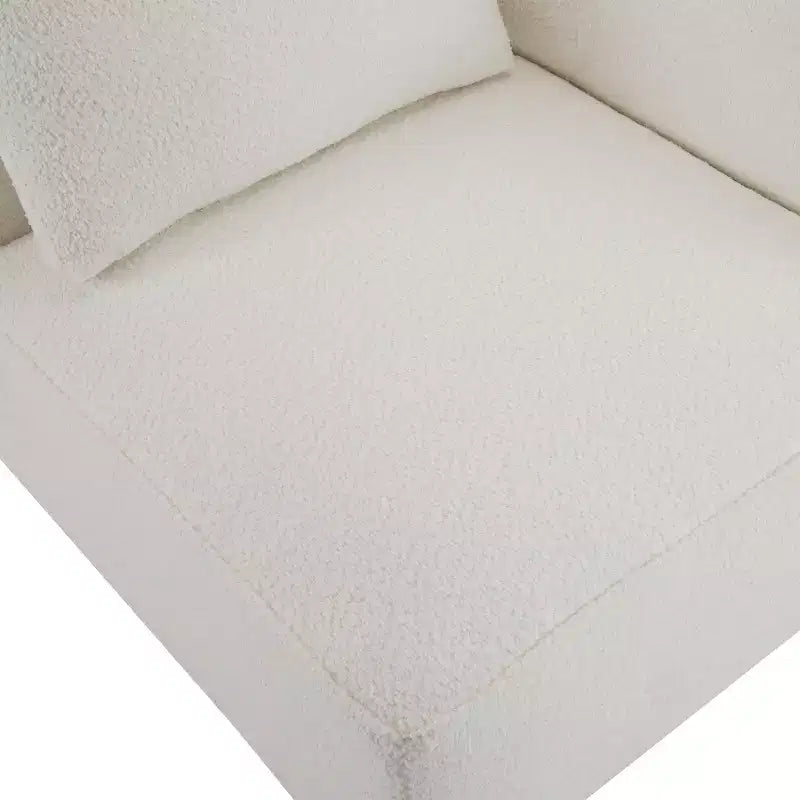 Divano Sezionale a L Gianna imbottito con cuscini, beige/marrone