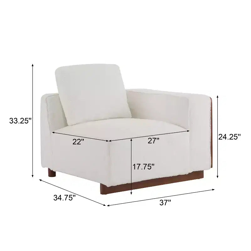 Divano Sezionale a L Gianna imbottito con cuscini, beige/marrone