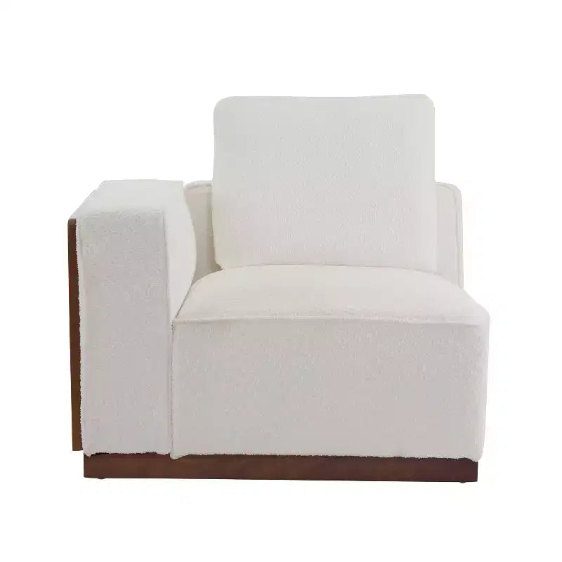 Divano Sezionale a L Gianna imbottito con cuscini, beige/marrone
