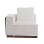 Divano Sezionale a L Gianna imbottito con cuscini, beige/marrone