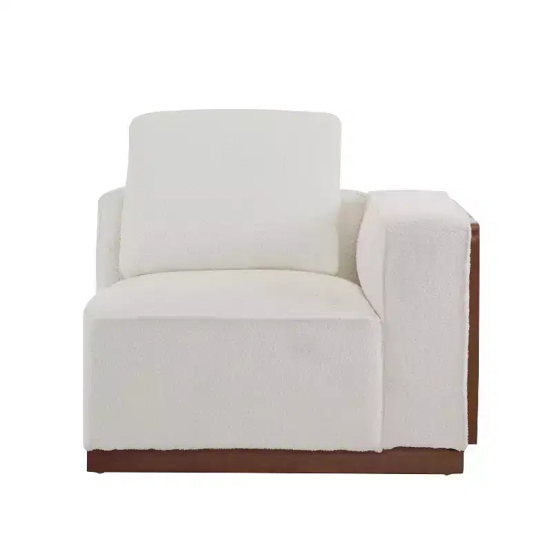 Divano Sezionale a L Gianna imbottito con cuscini, beige/marrone