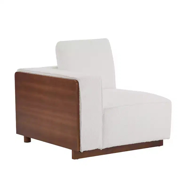 Divano Sezionale a L Gianna imbottito con cuscini, beige/marrone