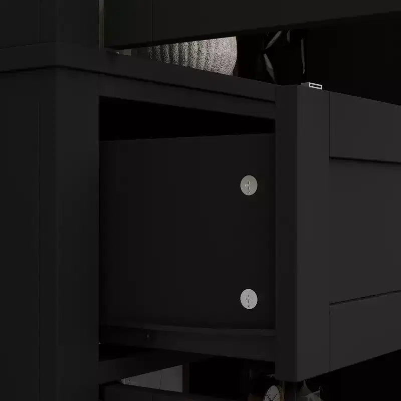 Mobile Contenitore in Legno a 4 Ante con Finitura a Persiana