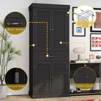 Mobile Contenitore in Legno a 4 Ante con Finitura a Persiana