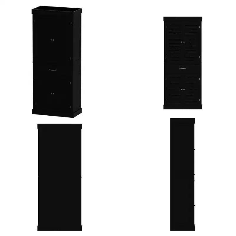 Mobile Contenitore in Legno a 4 Ante con Finitura a Persiana