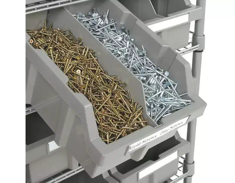 Sistema di stoccaggio a 7 livelli con 12 contenitori, certificato NSF