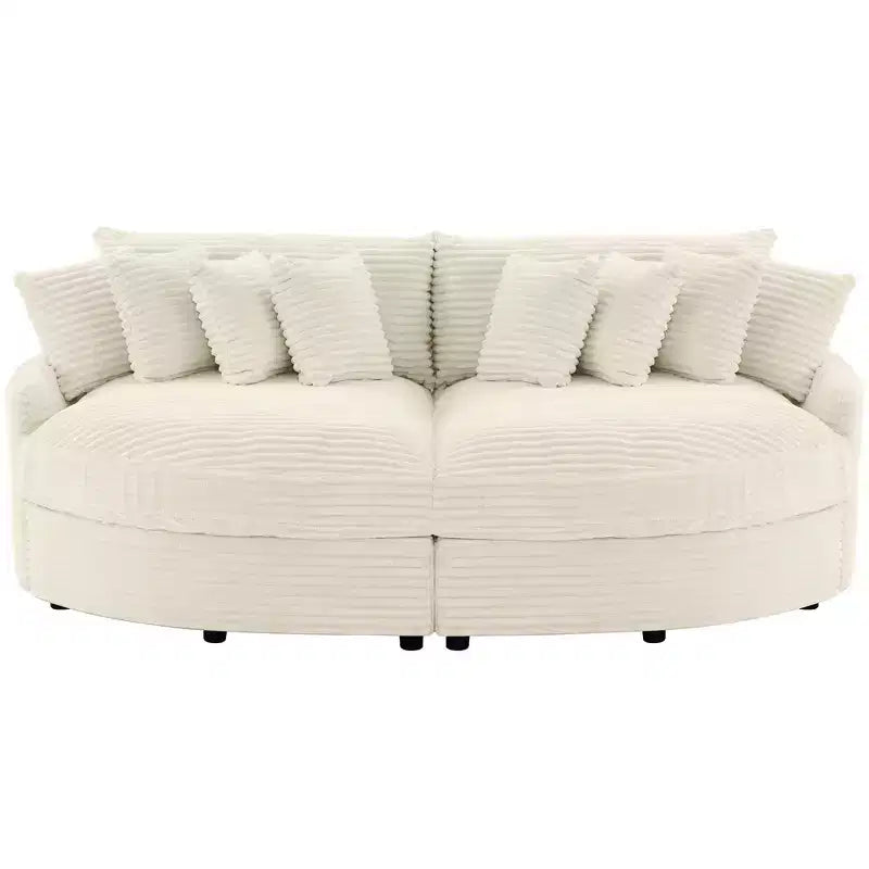 Divano sezionale chaise longue in velluto a coste, oversize, sinistro e destro, con 8 cuscini, divano convertibile rivestito