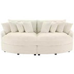 Divano sezionale chaise longue in velluto a coste, oversize, sinistro e destro, con 8 cuscini, divano convertibile rivestito