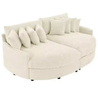 Divano sezionale chaise longue in velluto a coste, oversize, sinistro e destro, con 8 cuscini, divano convertibile rivestito