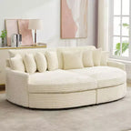 Divano sezionale chaise longue in velluto a coste, oversize, sinistro e destro, con 8 cuscini, divano convertibile rivestito