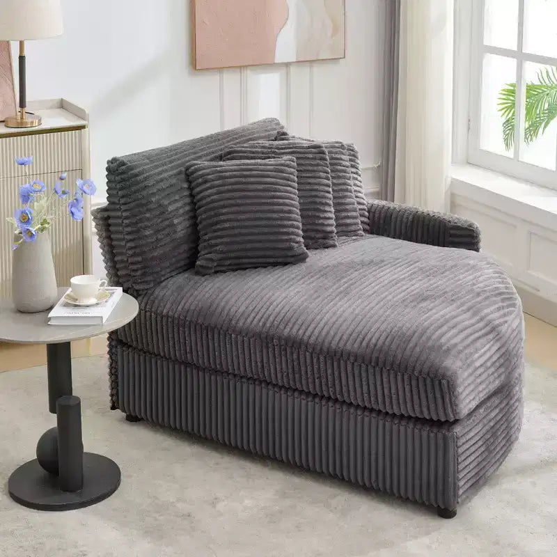 Divano sezionale chaise longue in velluto a coste, oversize, sinistro e destro, con 8 cuscini, divano convertibile rivestito