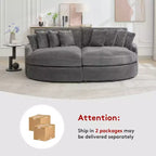 Divano sezionale chaise longue in velluto a coste, oversize, sinistro e destro, con 8 cuscini, divano convertibile rivestito