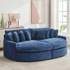 Divano sezionale chaise longue in velluto a coste, oversize, sinistro e destro, con 8 cuscini, divano convertibile rivestito