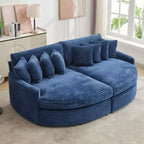 Divano sezionale chaise longue in velluto a coste, oversize, sinistro e destro, con 8 cuscini, divano convertibile rivestito