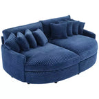 Divano sezionale chaise longue in velluto a coste, oversize, sinistro e destro, con 8 cuscini, divano convertibile rivestito