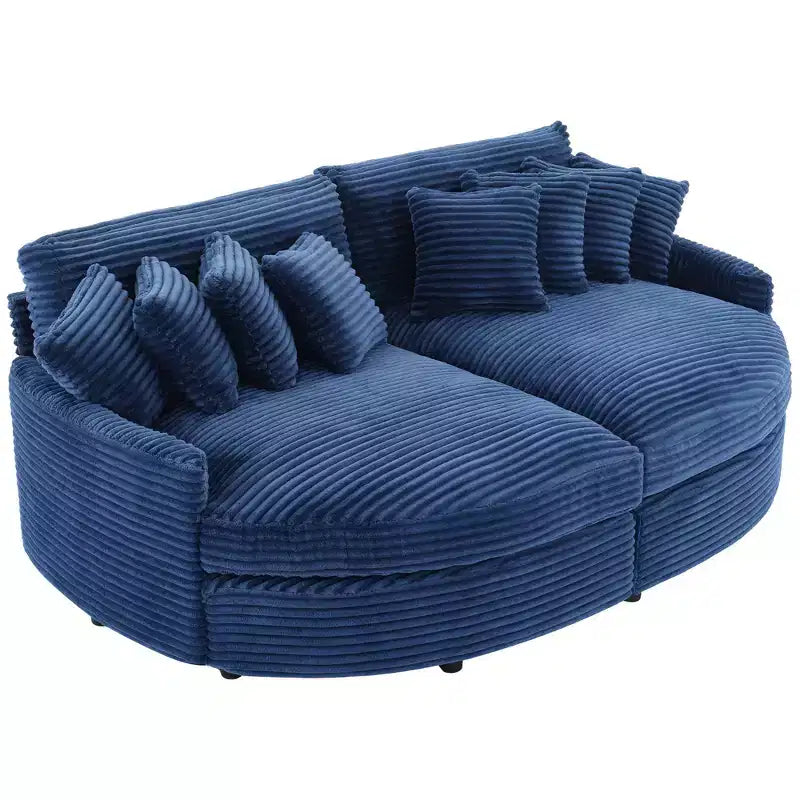 Divano sezionale chaise longue in velluto a coste, oversize, sinistro e destro, con 8 cuscini, divano convertibile rivestito