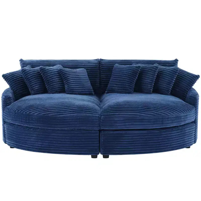 Divano sezionale chaise longue in velluto a coste, oversize, sinistro e destro, con 8 cuscini, divano convertibile rivestito