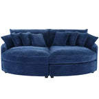 Divano sezionale chaise longue in velluto a coste, oversize, sinistro e destro, con 8 cuscini, divano convertibile rivestito