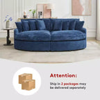 Divano sezionale chaise longue in velluto a coste, oversize, sinistro e destro, con 8 cuscini, divano convertibile rivestito
