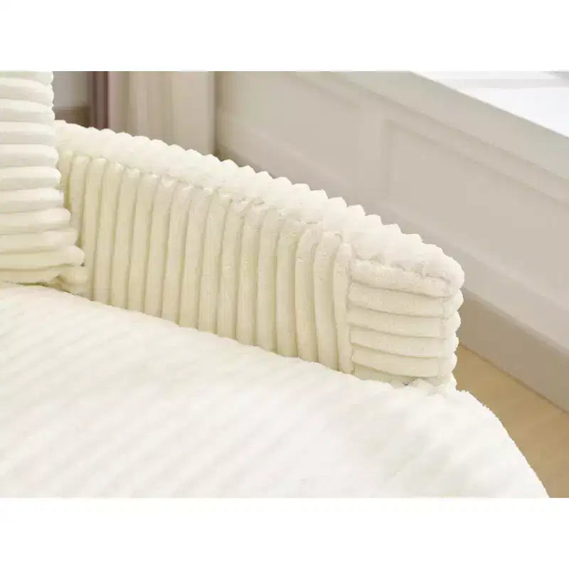 Divano sezionale chaise longue in velluto a coste, oversize, sinistro e destro, con 8 cuscini, divano convertibile rivestito