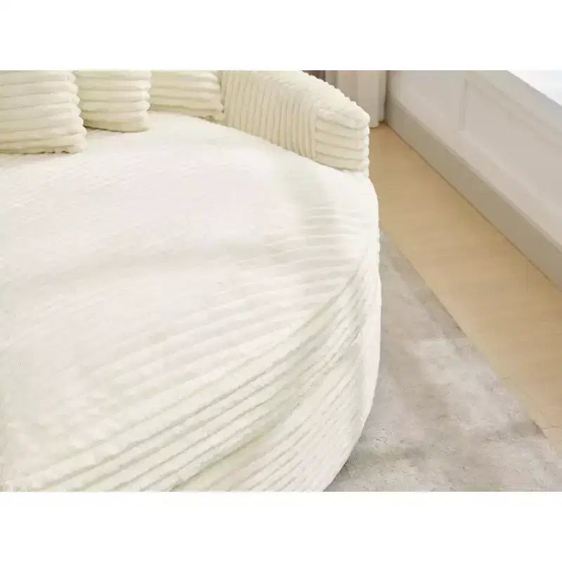 Divano sezionale chaise longue in velluto a coste, oversize, sinistro e destro, con 8 cuscini, divano convertibile rivestito
