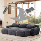 Divano componibile a 3 posti con pouf, schiuma HD 32D, nessun montaggio richiesto, base antiscivolo, per soggiorno/home theater
