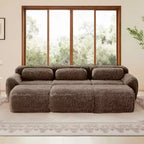 Divano componibile a 3 posti con pouf, schiuma HD 32D, nessun montaggio richiesto, base antiscivolo, per soggiorno/home theater