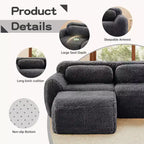 Divano componibile a 3 posti con pouf, schiuma HD 32D, nessun montaggio richiesto, base antiscivolo, per soggiorno/home theater