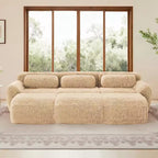 Divano componibile a 3 posti con pouf, schiuma HD 32D, nessun montaggio richiesto, base antiscivolo, per soggiorno/home theater