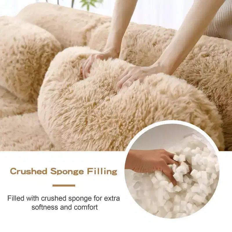 Divano componibile a 3 posti con pouf, schiuma HD 32D, nessun montaggio richiesto, base antiscivolo, per soggiorno/home theater