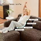 Divano componibile a 3 posti con pouf, schiuma HD 32D, nessun montaggio richiesto, base antiscivolo, per soggiorno/home theater
