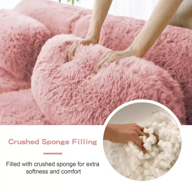 Divano componibile a 3 posti con pouf, schiuma HD 32D, nessun montaggio richiesto, base antiscivolo, per soggiorno/home theater
