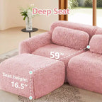Divano componibile a 3 posti con pouf, schiuma HD 32D, nessun montaggio richiesto, base antiscivolo, per soggiorno/home theater
