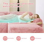 Divano componibile a 3 posti con pouf, schiuma HD 32D, nessun montaggio richiesto, base antiscivolo, per soggiorno/home theater