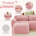 Divano componibile a 3 posti con pouf, schiuma HD 32D, nessun montaggio richiesto, base antiscivolo, per soggiorno/home theater
