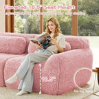 Divano componibile a 3 posti con pouf, schiuma HD 32D, nessun montaggio richiesto, base antiscivolo, per soggiorno/home theater