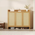 COZONY Multi-Tier Shoe Storage Cabinet w/ Rattan Doors & Adjustable Shelves for Entryway and Hallway
