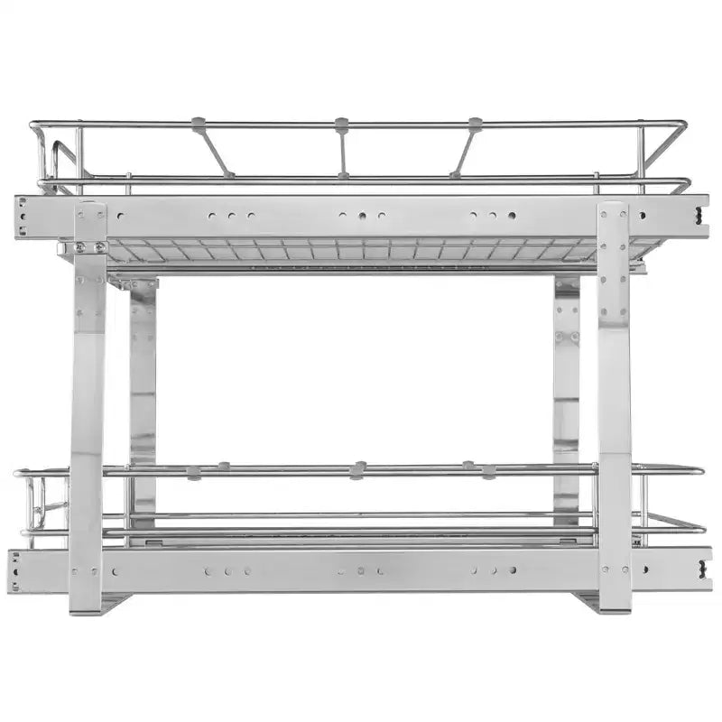 Scaffali estraibili a 2 livelli 20W21D, cassetti estraibili in acciaio cromato resistente, sotto lavello/cucina/bagno