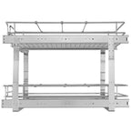 Scaffali estraibili a 2 livelli 20W21D, cassetti estraibili in acciaio cromato resistente, sotto lavello/cucina/bagno