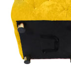 Pouf moderno a cubo da 45 cm con rivestimento in velluto, piccolo sgabello da trucco con struttura in legno, pouf per soggiorno, camera da letto, ingresso