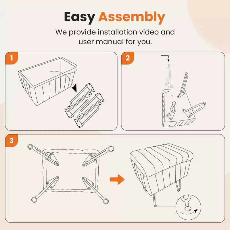 Moderno Pouf Contenitore in Finta Pelliccia, Poggiapiedi con Gambe in Metallo Antiscivolo, Panca Contenitore Rettangolare per Soggiorno, Ingresso
