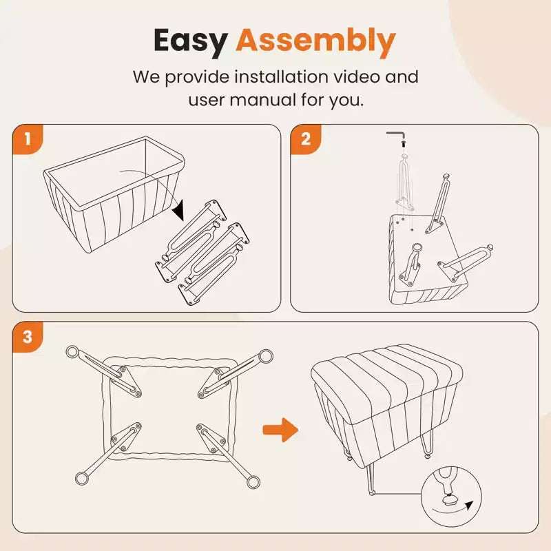 Moderno Pouf Contenitore in Finta Pelliccia, Poggiapiedi con Gambe in Metallo Antiscivolo, Panca Contenitore Rettangolare per Soggiorno, Ingresso