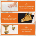Moderno Pouf Contenitore in Finta Pelliccia, Poggiapiedi con Gambe in Metallo Antiscivolo, Panca Contenitore Rettangolare per Soggiorno, Ingresso