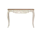 Console da Tavolo Antica Bianca Effetto Invecchiato, Tavolo da Ingresso Vintage, Tavolino da Divano, Tavolo d'Accento Stile Provenzale con Gambe Curve